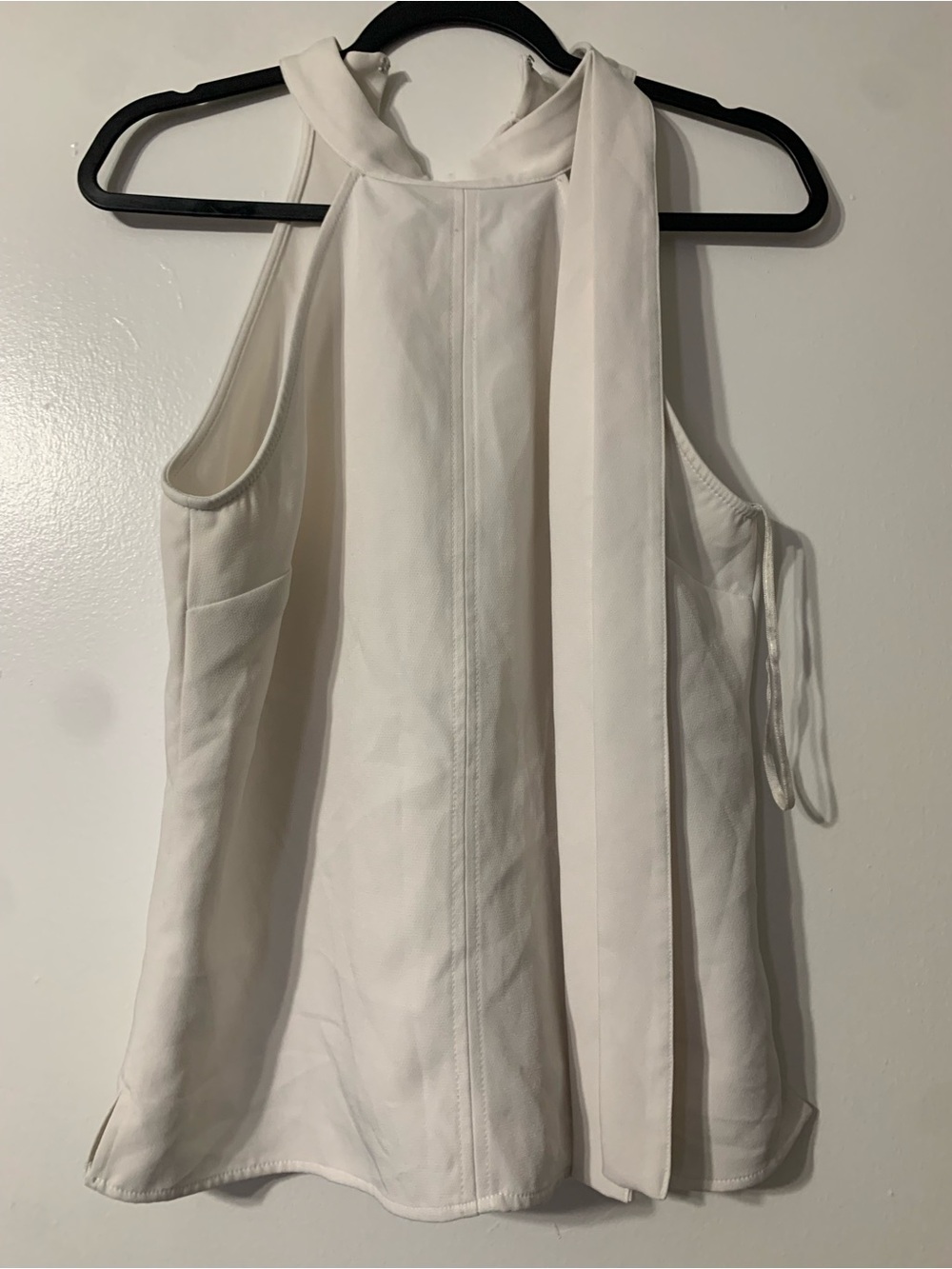 New York & Company White Halter Tie-Neck Camisole